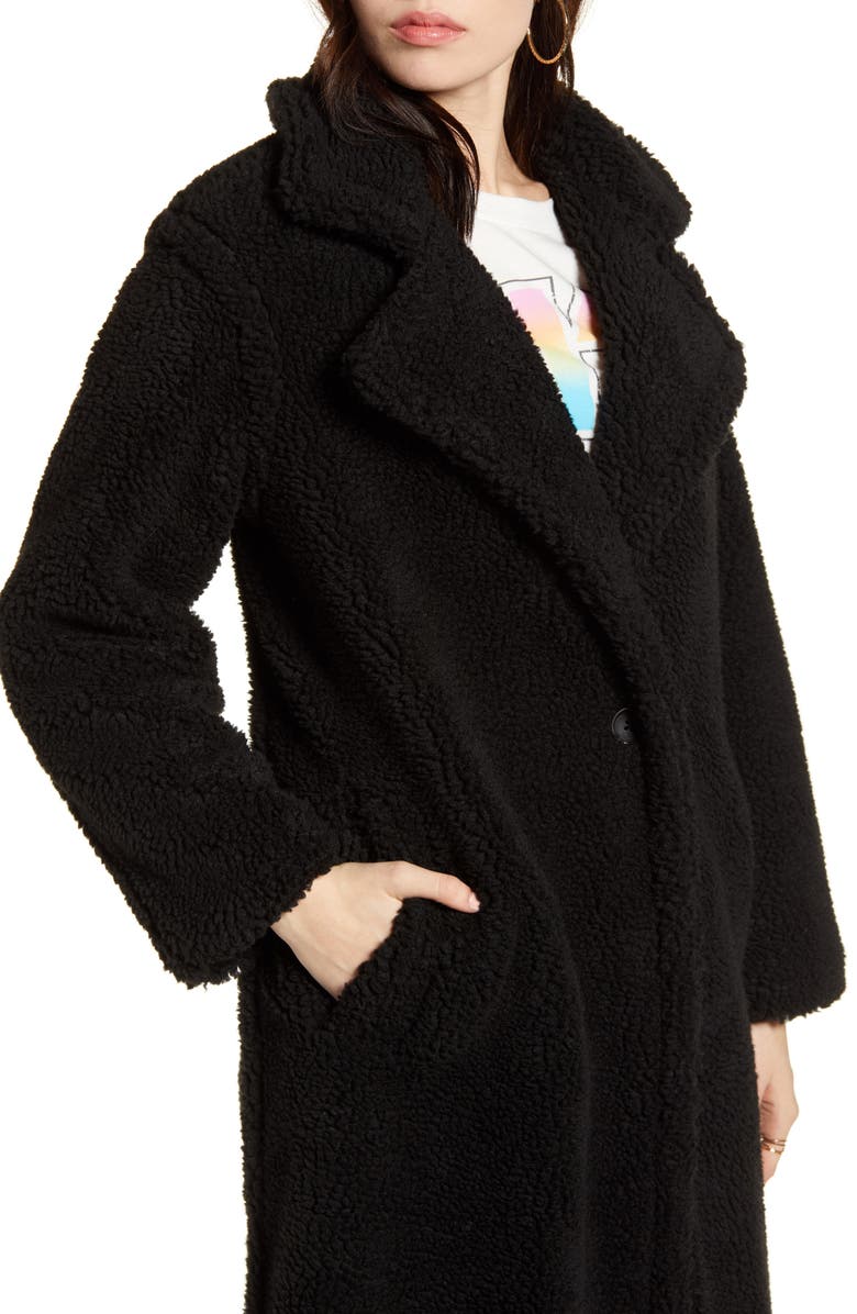 BB Dakota by Steve Madden BB Dakota Teddy Faux Fur Longline Coat, Alternate, color, 