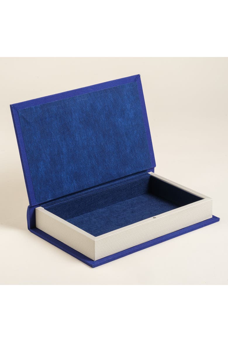 Meilin Embroidered Wood Box 7" x 11" Artisan, Alternate, color, Blue