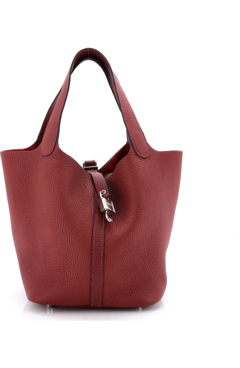 Pre-Owned Hermes Picotin Lock Bag Clemence MM, Main, color, Rouge H