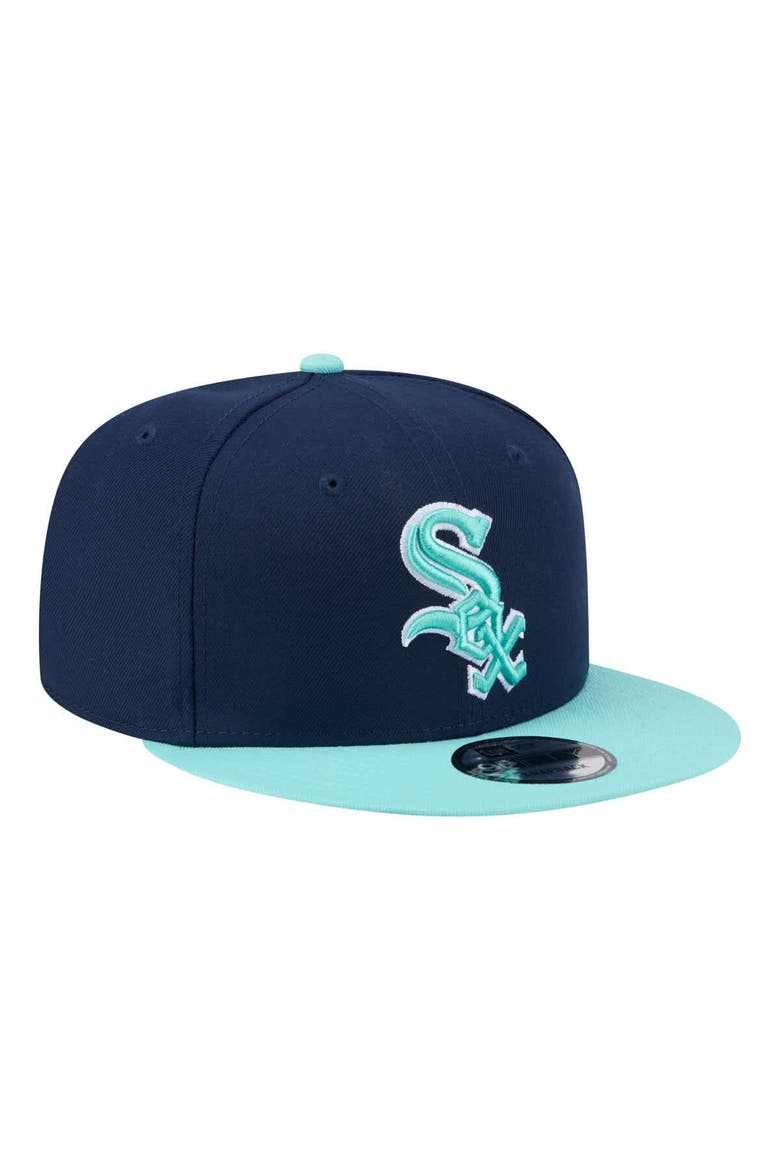 Men's New Era Navy/Turquoise Chicago White Sox Two-Tone Color Pack 9FIFTY Snapback Hat, Alternate, color, Navy
