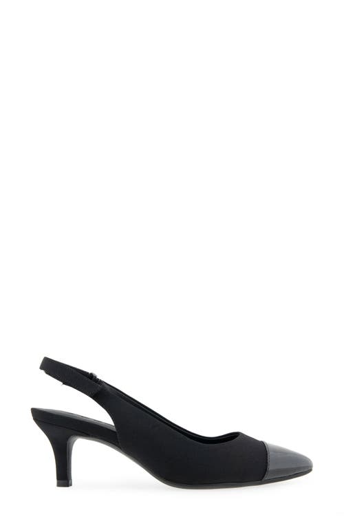 Aerosoles Levi Cap Toe Slingback Pump In Black Neoprene Fabric