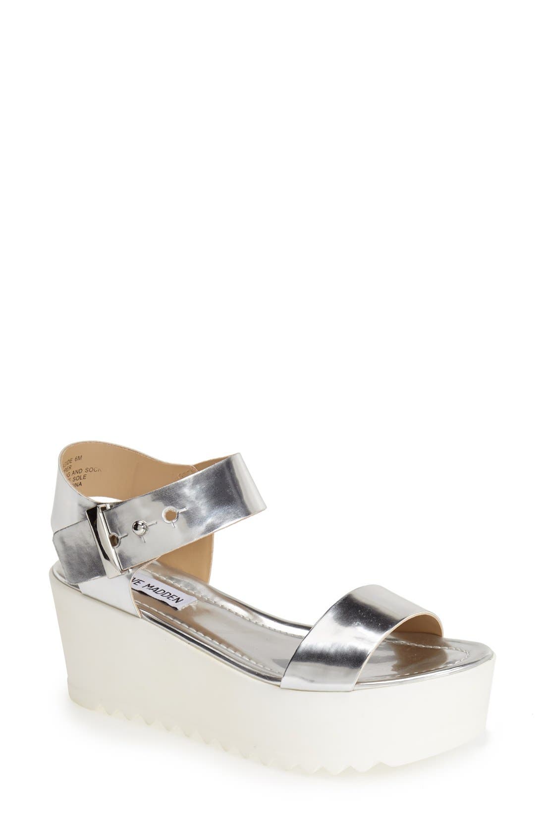 'Surfside' Platform Sandal, Main, color, SILVER