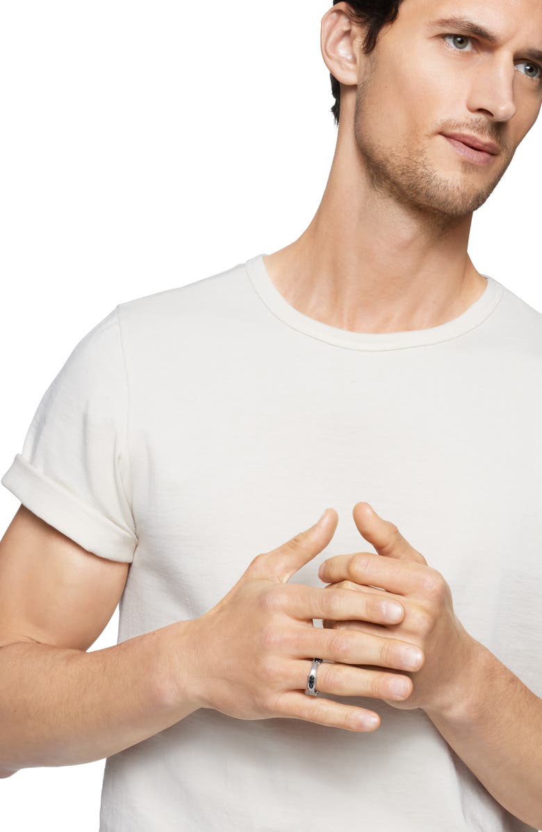 David Yurman 6MM HEX PAVE STATION BAND RING, Alternate, color, Sterling Silver