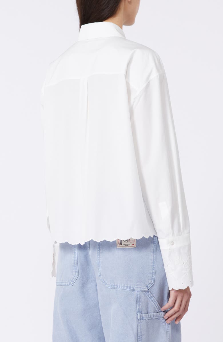 Weekend Max Mara Neutro Eyelet Button-Up Shirt, Alternate, color, Ivory