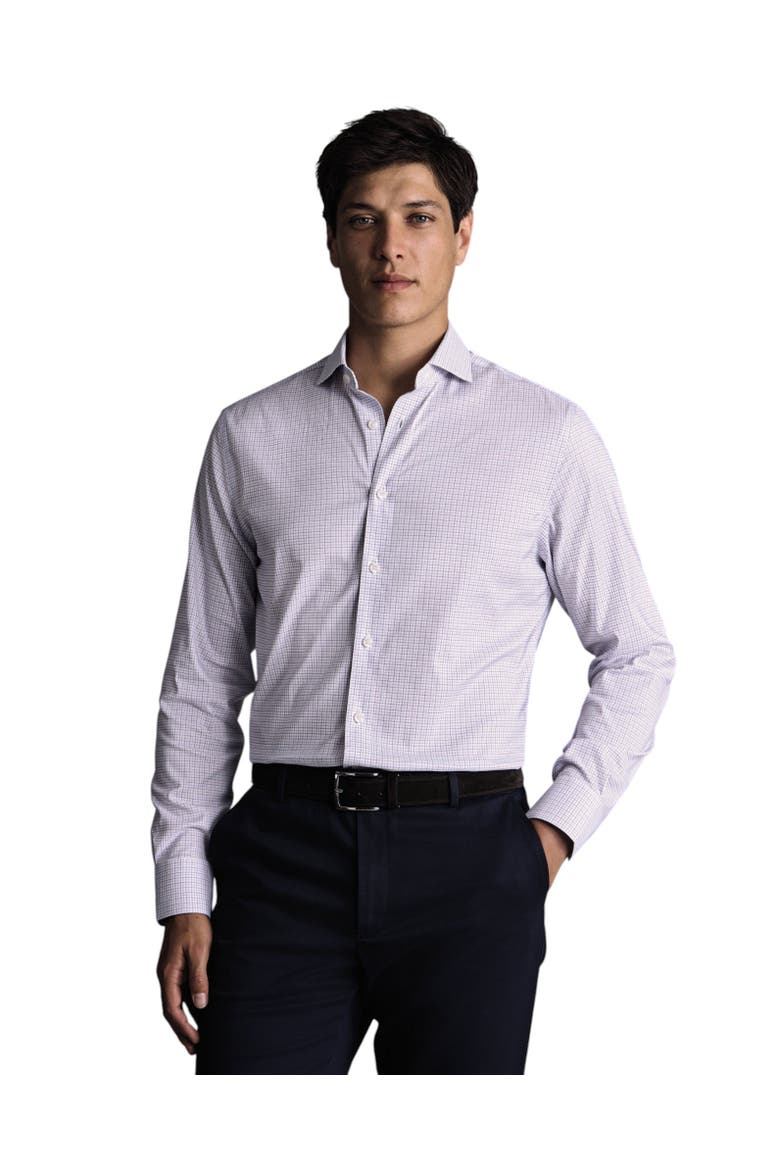 Non-iron Performance Check Slim Fit Shirt, Main, color, Lilac Purple