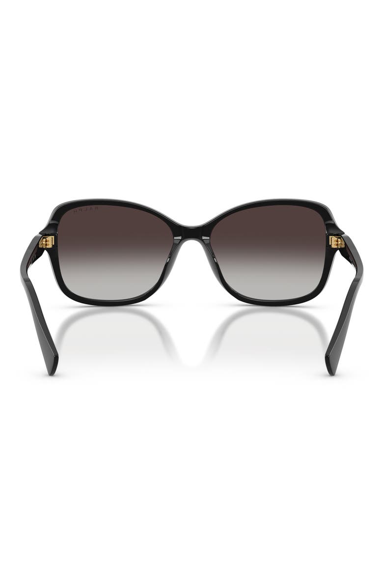 57mm Square Sunglasses, Alternate, color, SHINY BLACK / GRADIENT GREY