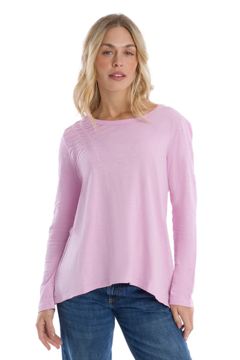 Wide Neck Long Sleeve Tee, Main, color, Mauve Mist