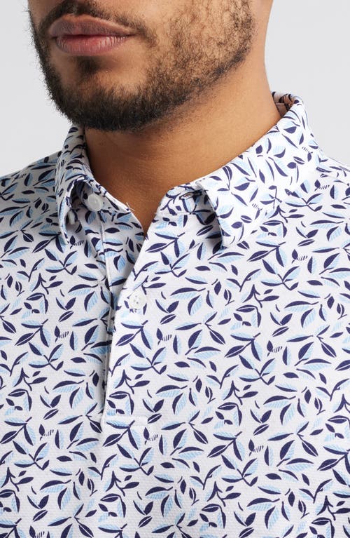Mizzen + Main Mizzen+main Halyard Trim Fit Print Performance Polo In White Foliage