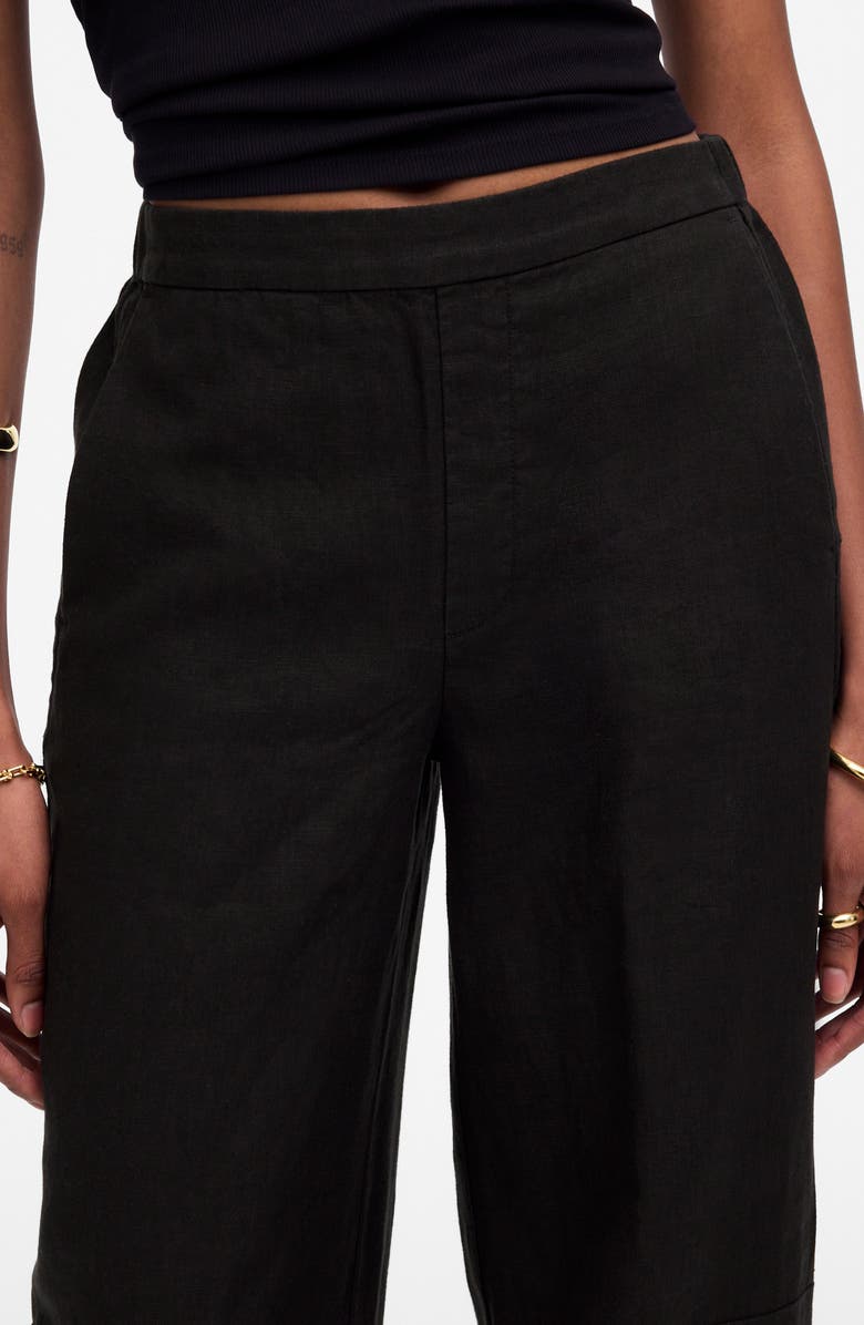Madewell Barrel Leg Crop Linen Pants, Alternate, color,
