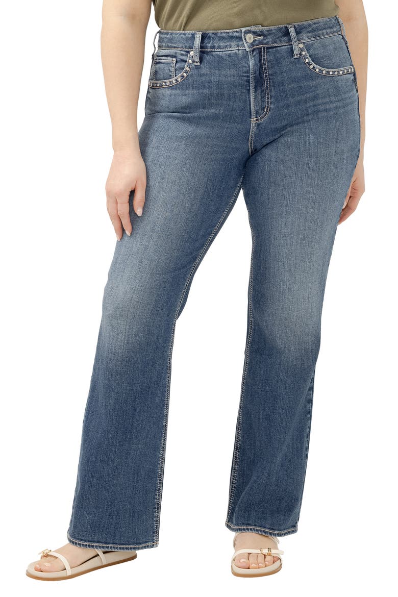 Avery Curvy Studded High Waist Bootcut Jeans, Main, color, CROSSROADS