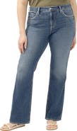 Silver Jeans Co. Avery Curvy Studded High Waist Bootcut Jeans
