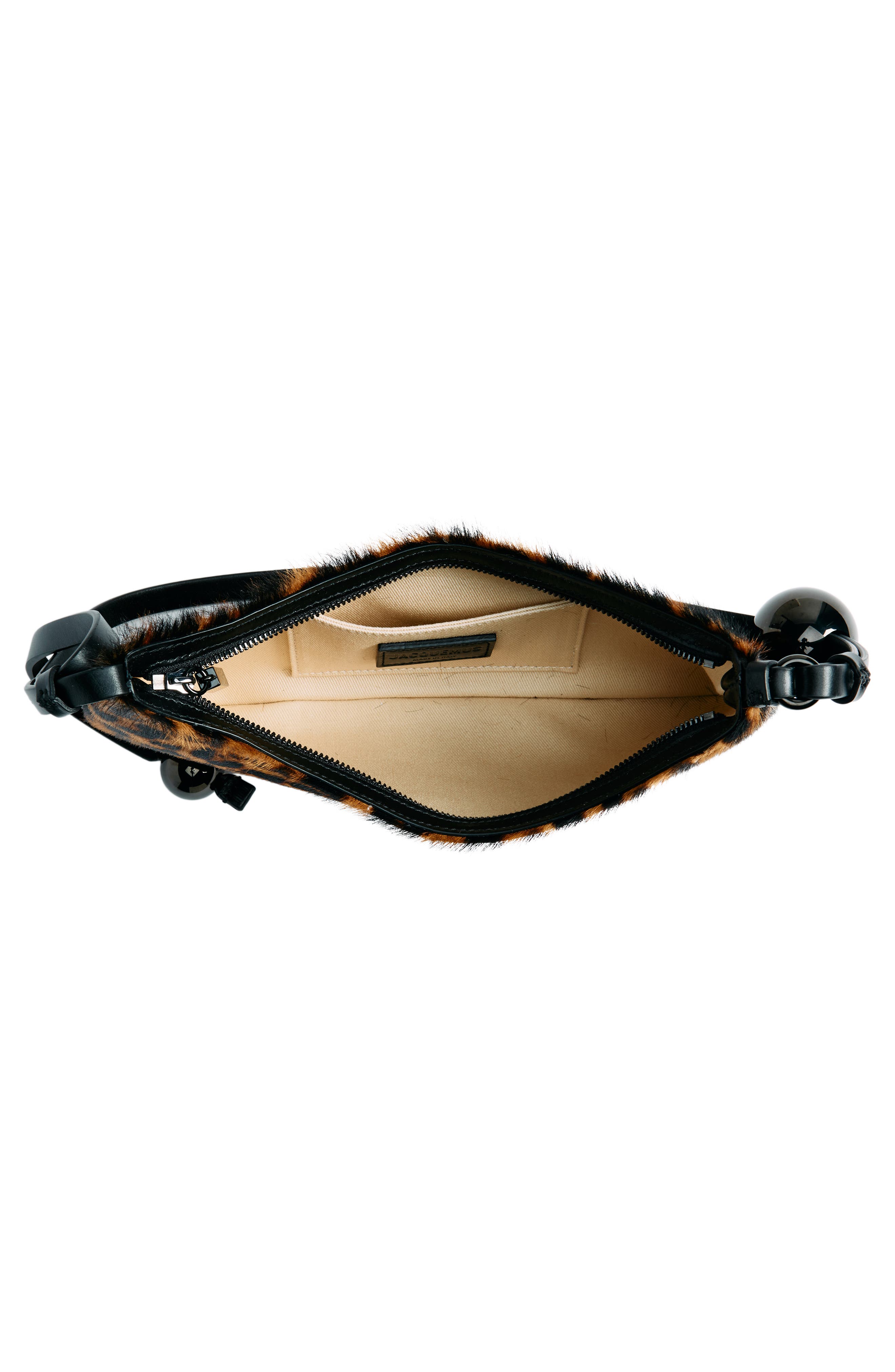 Jacquemus Le Bisou Pearle Leopard Print Genuine Calf Hair Shoulder Bag, Alternate, color, 