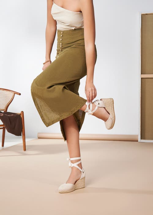Viscata Culip Canvas Espadrille Wedges In Beige