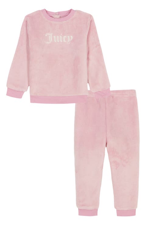 Faux Shearling Pullover & Joggers Set (Baby)