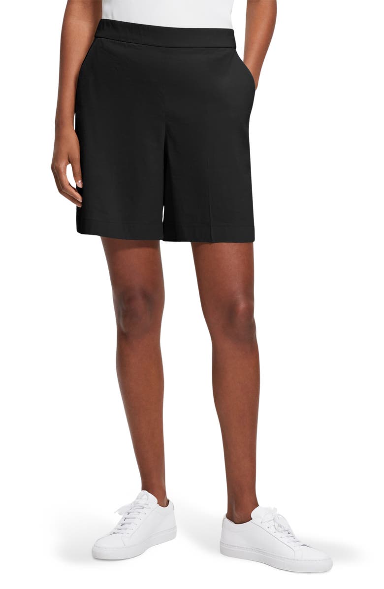 Theory Linen Blend Shorts, Main, color, Black