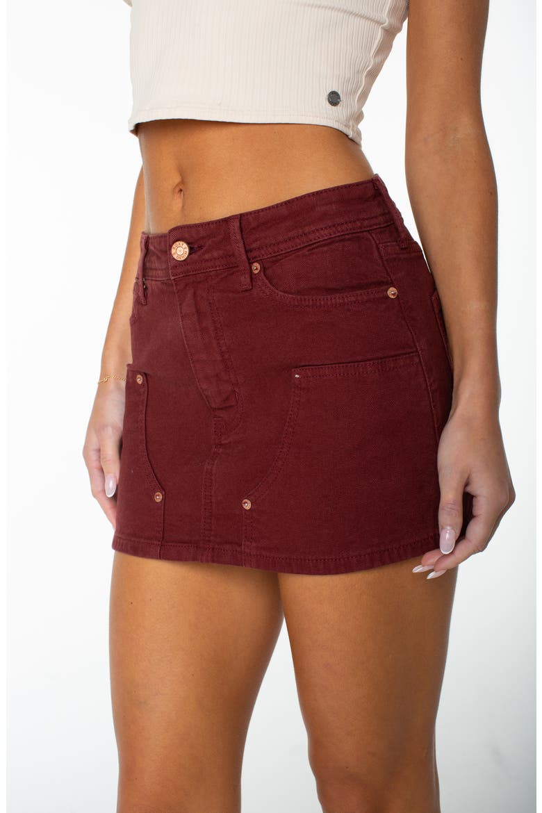 Reel Life Denim MIniskirt, Alternate, color, PORT