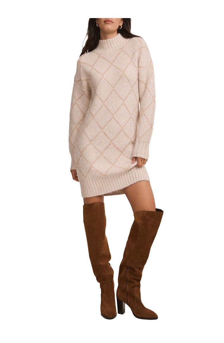 MINT VELVET Sequin Knit Mini Dress, Alternate, color, Neutral