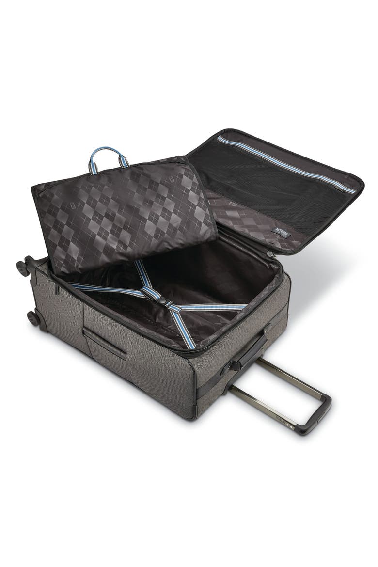Herringbone Deluxe Extended Journey Expandable 29" Large Checked Spinner Luggage, Alternate, color, Black Herringbone