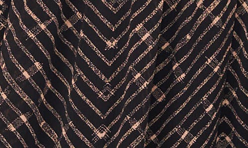 1.state Metallic Chevron Tiered Long Sleeve Maxi Dress In Black