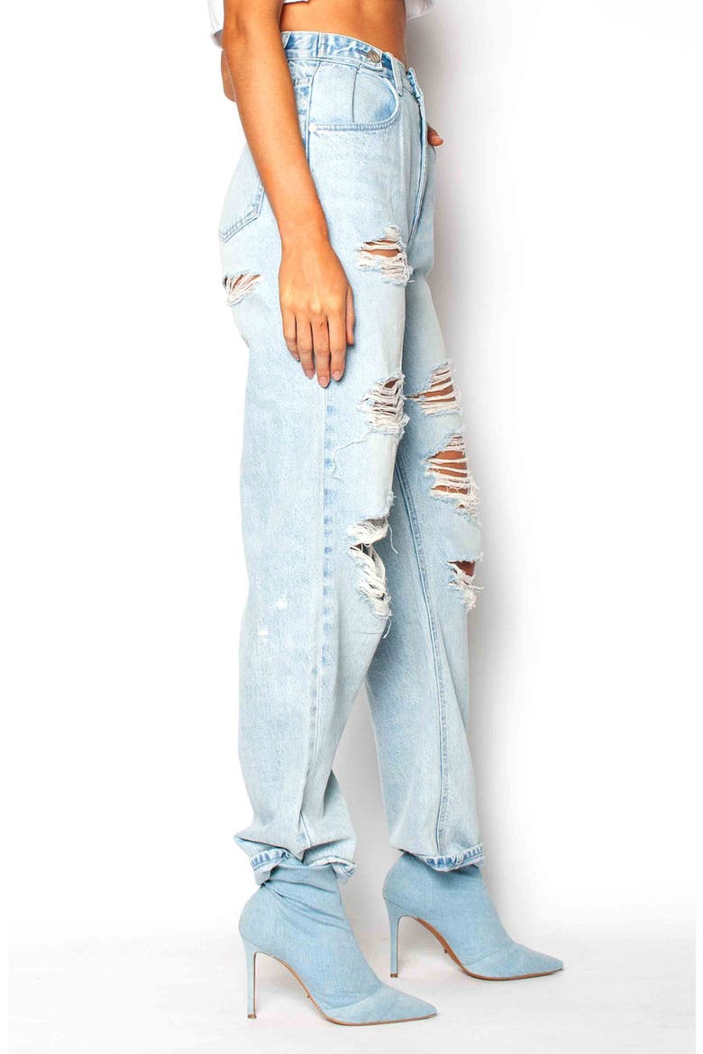 Hi And Loose Distressed Jeans, Alternate, color, STONE RAIDER TRASH