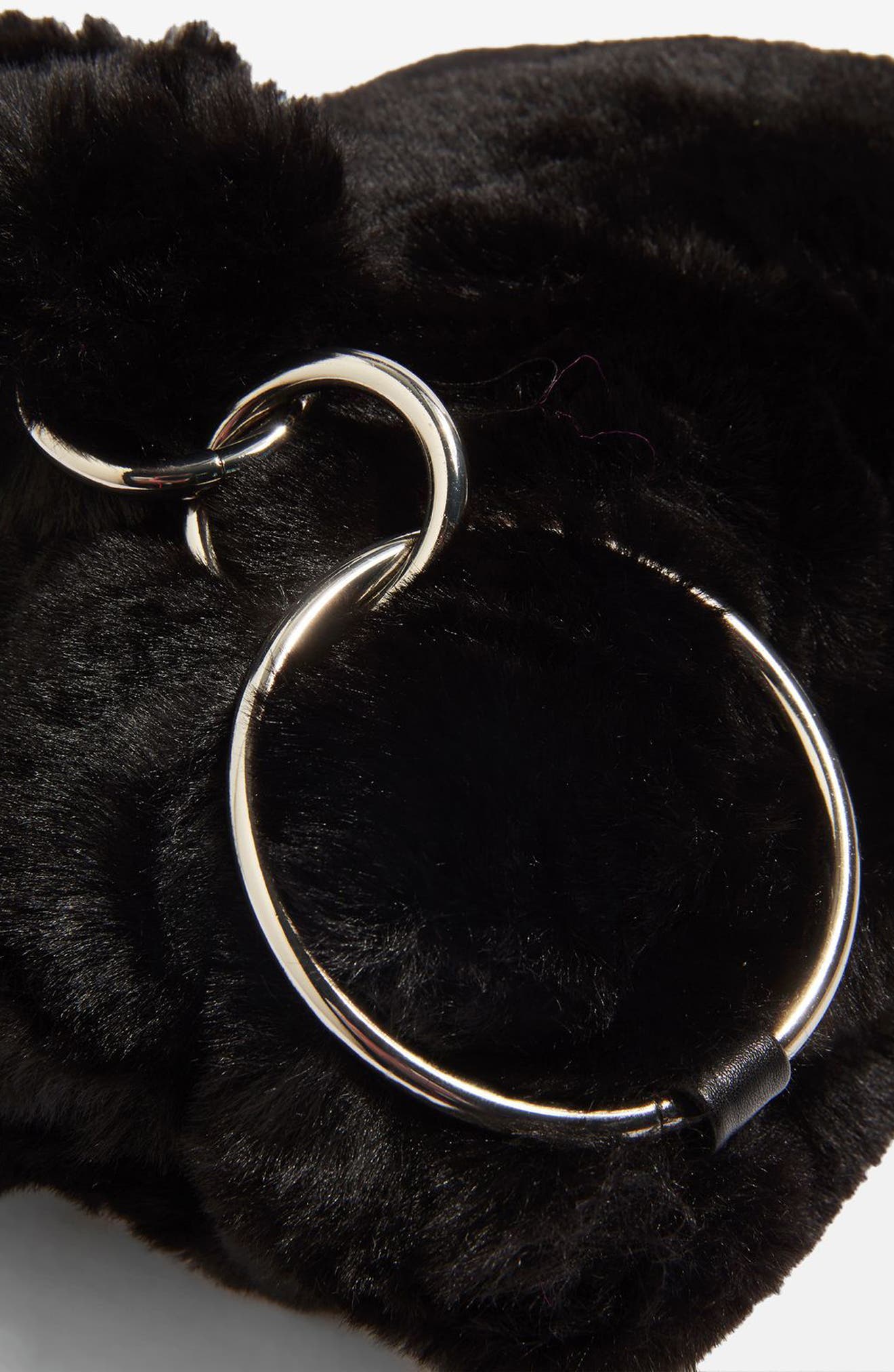 Topshop Teddy Faux Fur Shoulder Bag, Alternate, color, 