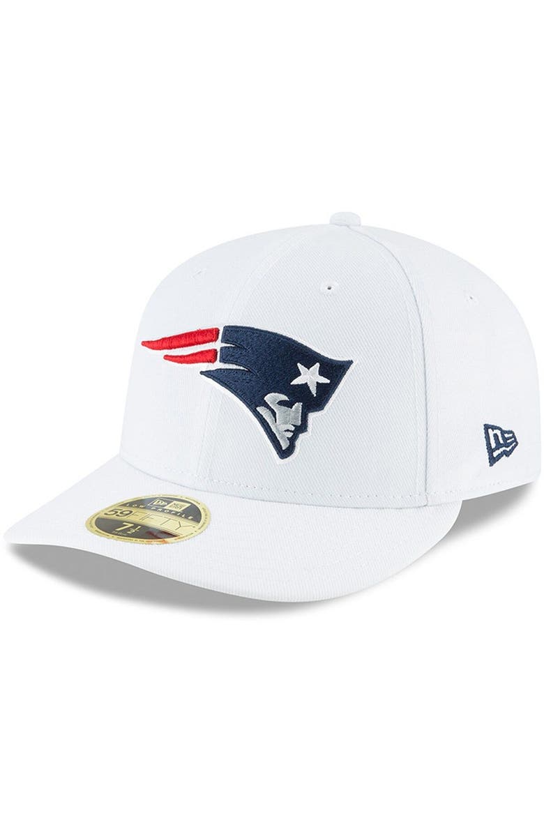 New Era Men's New Era White New England Patriots Omaha Low Profile 59FIFTY Fitted Hat, Main, color,