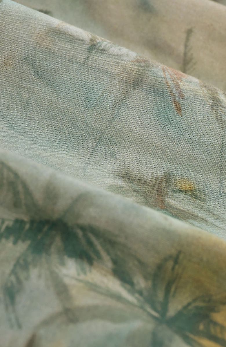 Bugatchi Jackson Palm Tree Print Cotton Camp Shirt, Alternate, color, Khaki