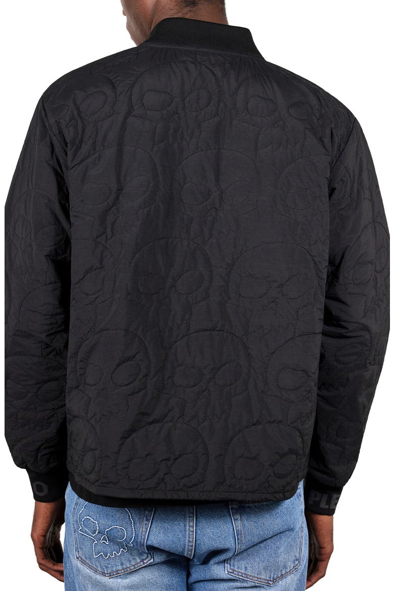 X Zero Skateboards Thomas Quilted Bomber Jacket, Alternate, color, BLACK