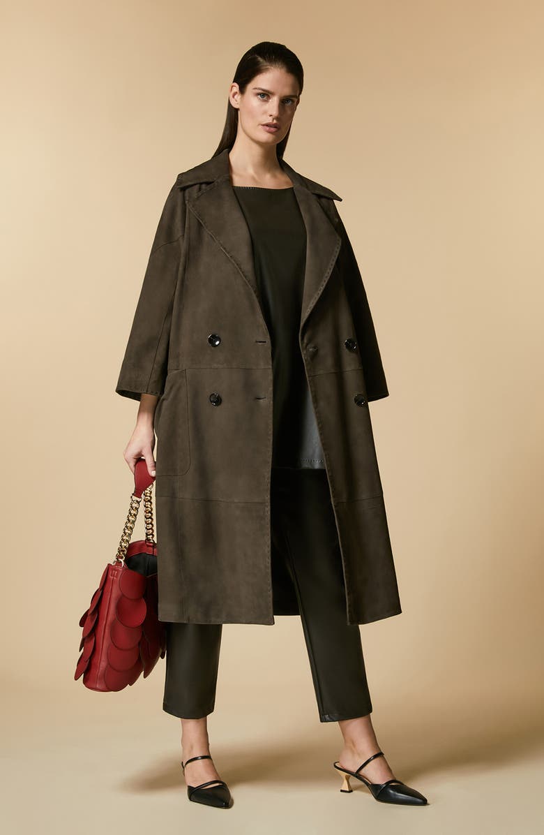 Marina Rinaldi Reims Faux Leather High Waist Straight Leg Trousers, Alternate, color, 