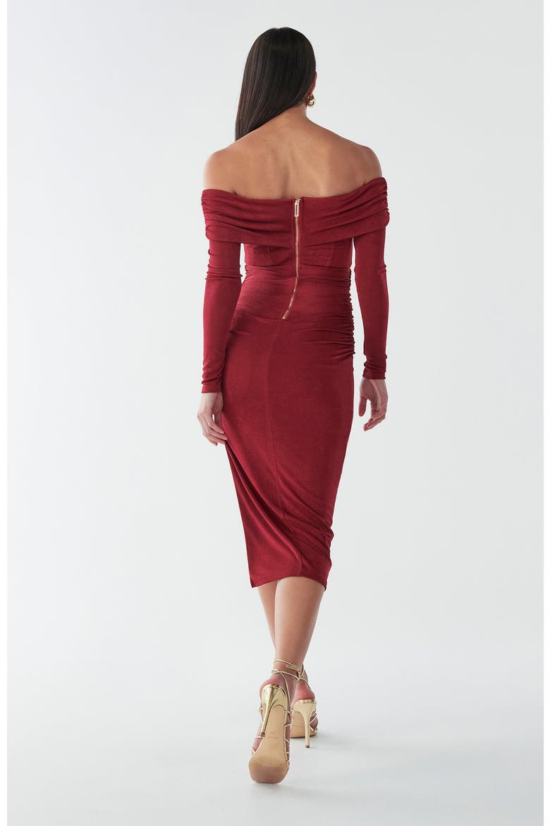 Piedra Midi Dress, Alternate, color, Burgundy