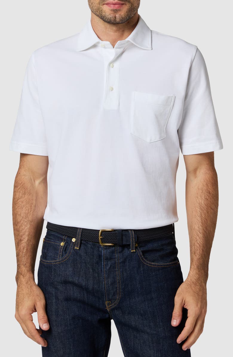 Sid Mashburn Pima Cotton Piqué Polo, Main, color, White Pique