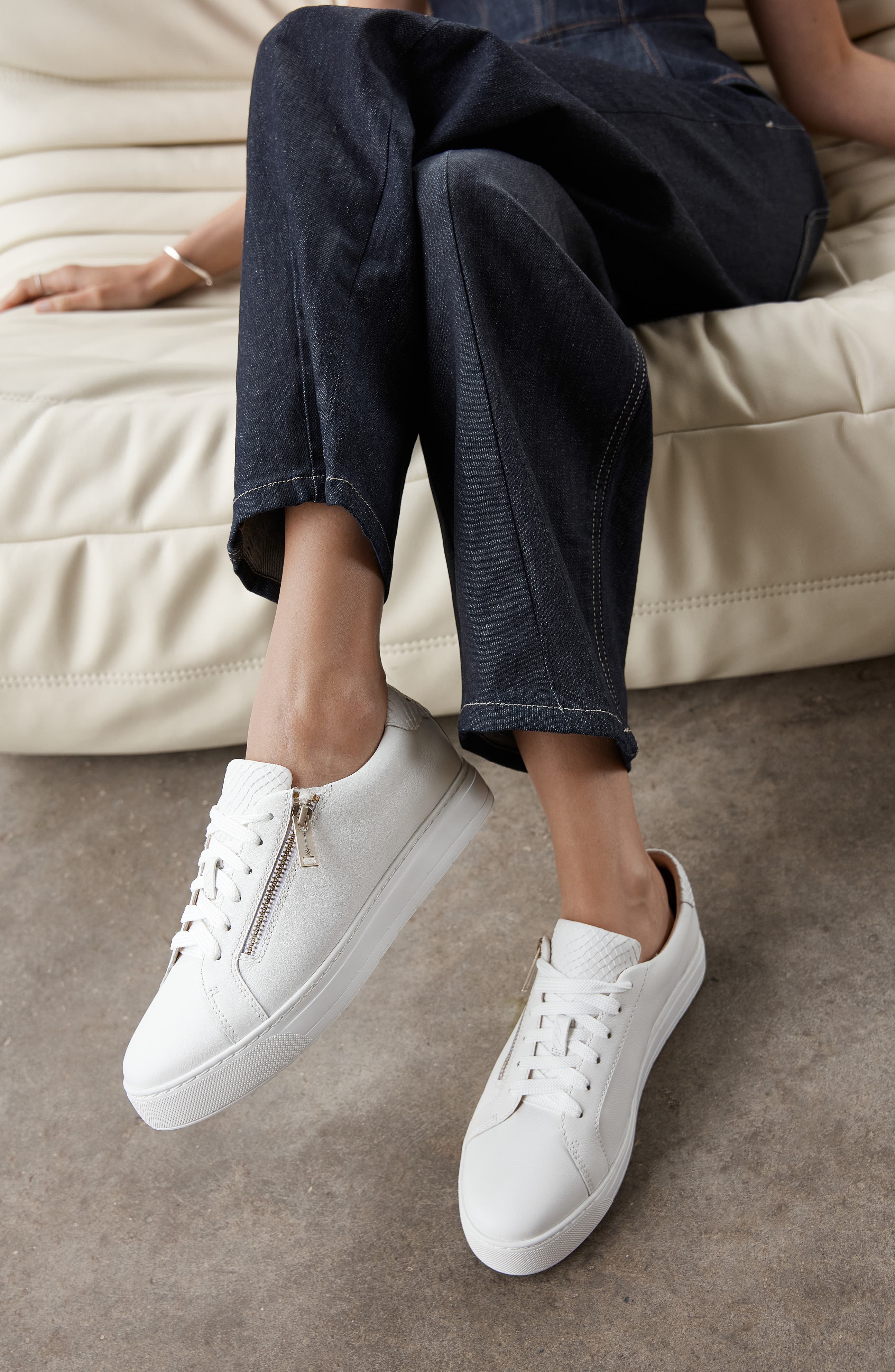 Billie II Leather Sneaker, Alternate, color, WHITE