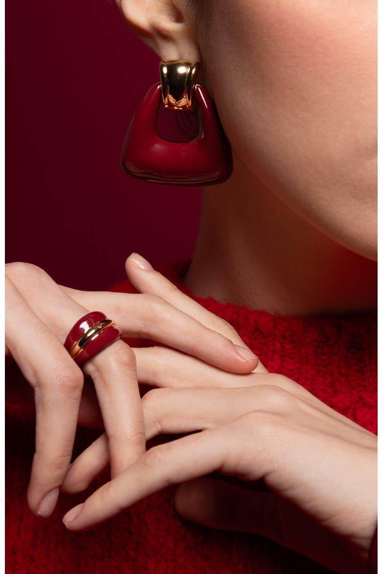 Ostuni Ring, Alternate, color, Red & Gold