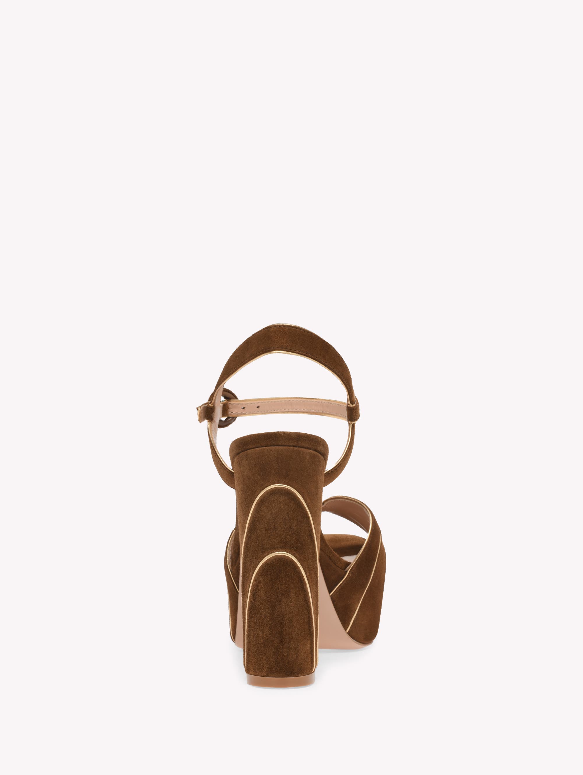 Gianvito Rossi Tamara Sandals, Alternate, color, Brown Suede And Nappa