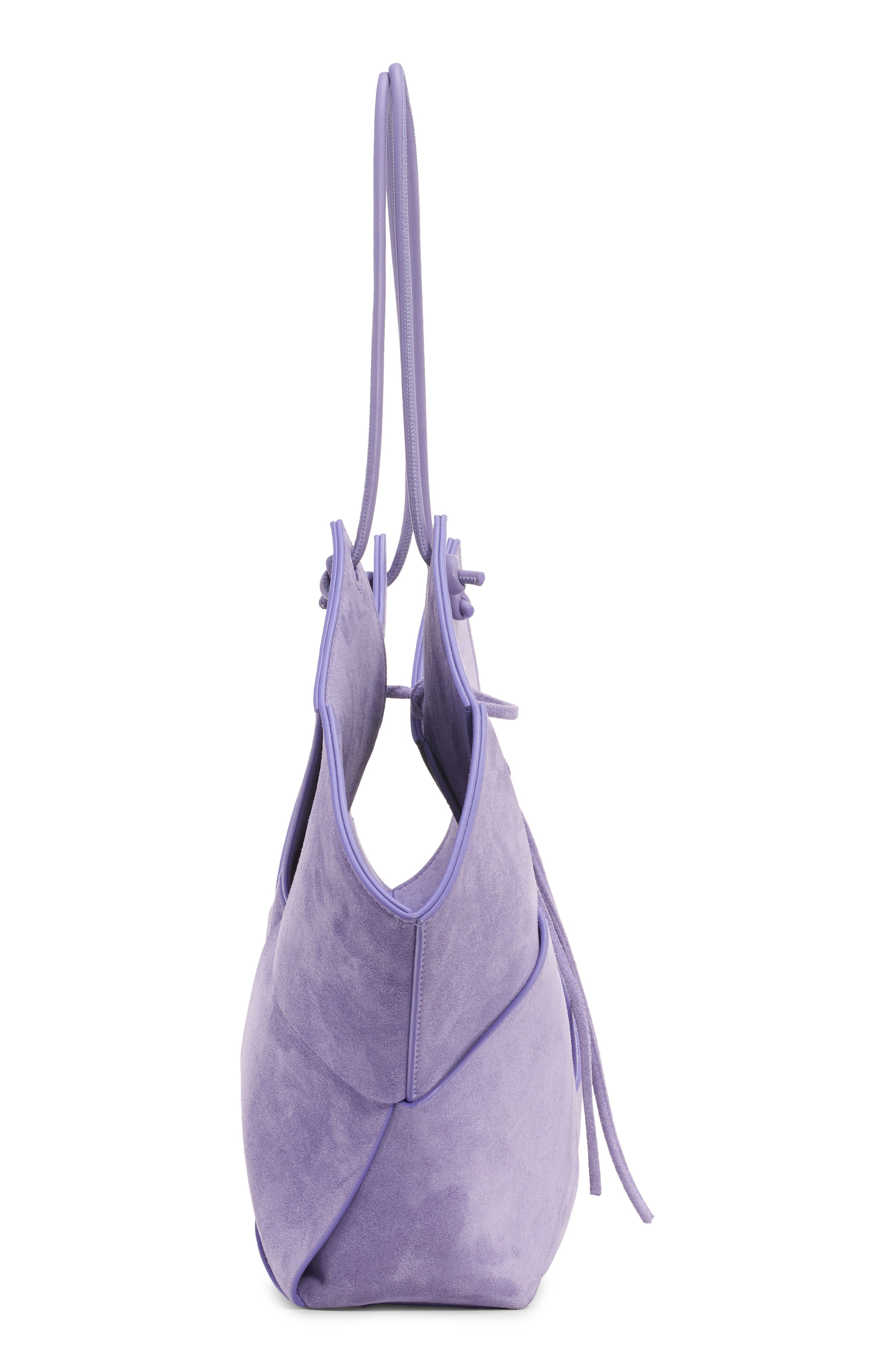 Intreccio Suede Tote, Alternate, color, LAVENDER/ SILVER
