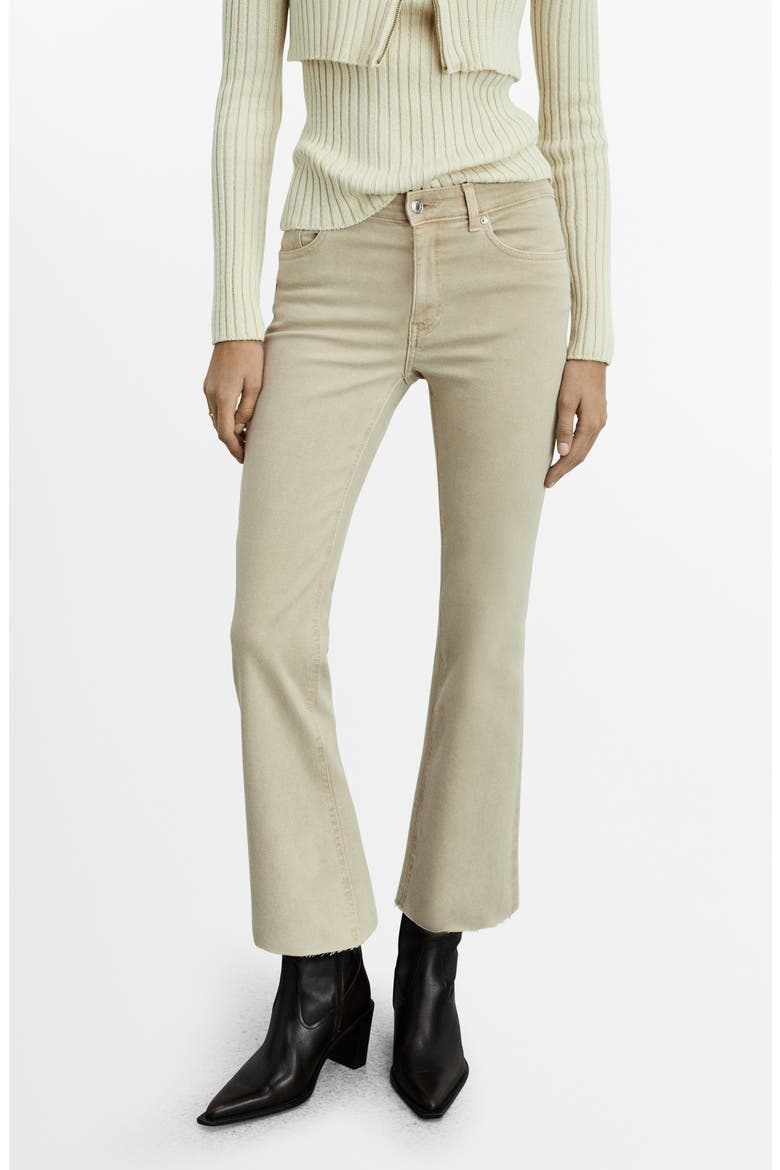 Crop Flare Jeans, Alternate, color, SAND