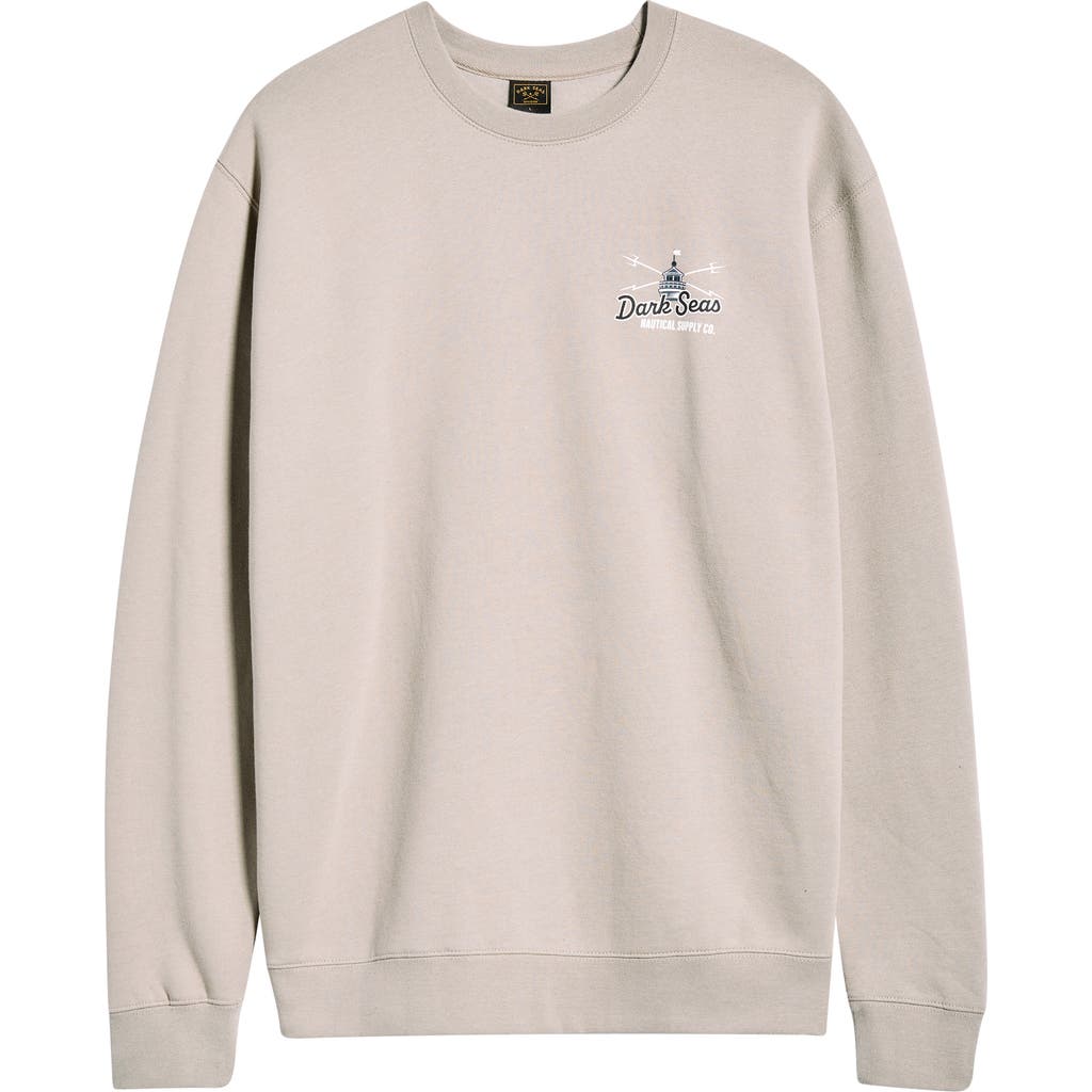 Dark Seas Beacon Logo Graphic Fleece Sweatshirt In Gray