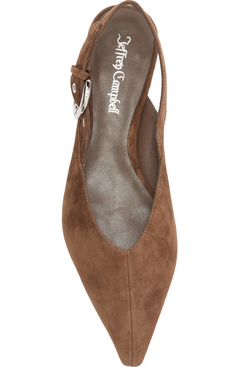 Jeffrey Campbell Scone Slingback Pointed Toe Flat, Alternate, color, Espresso Suede