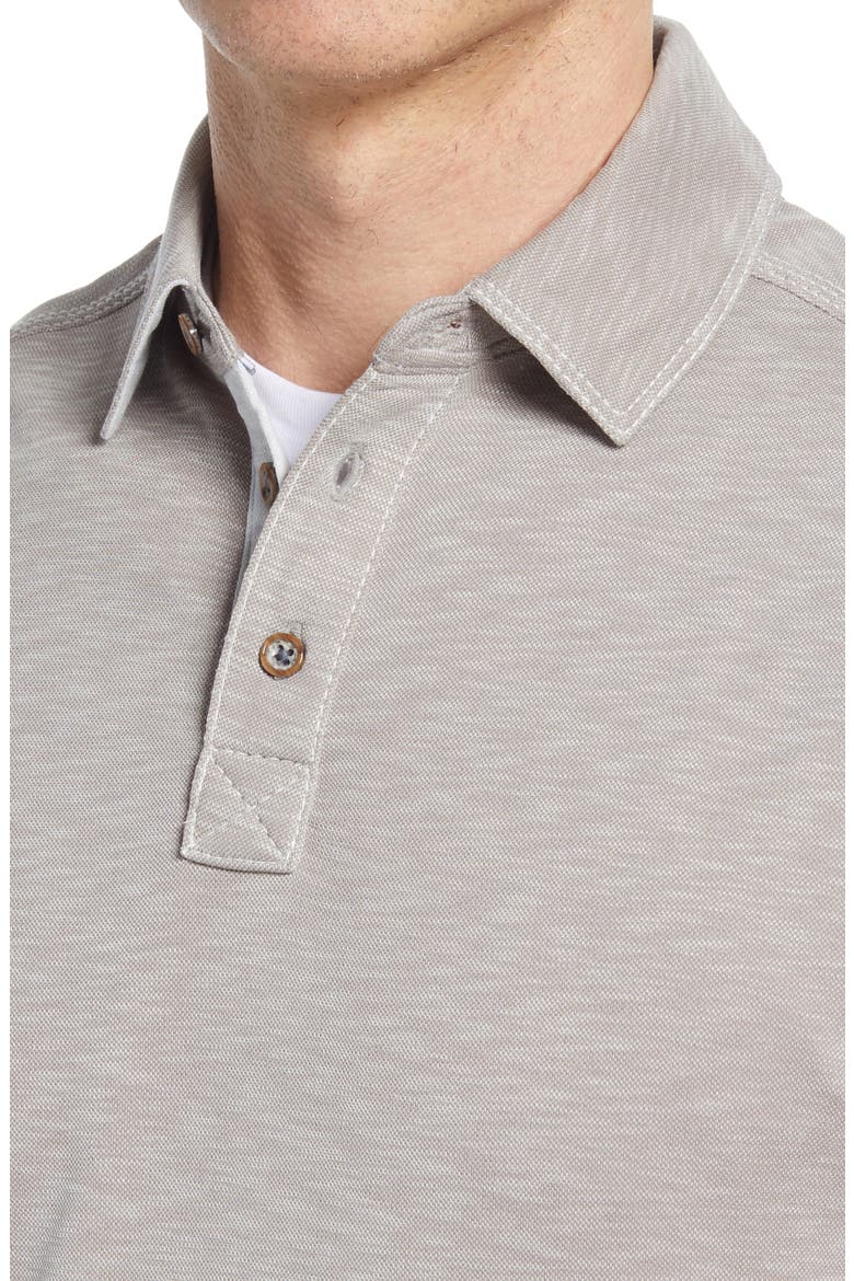 Short Sleeve Slub Knit Polo, Alternate, color, SAND