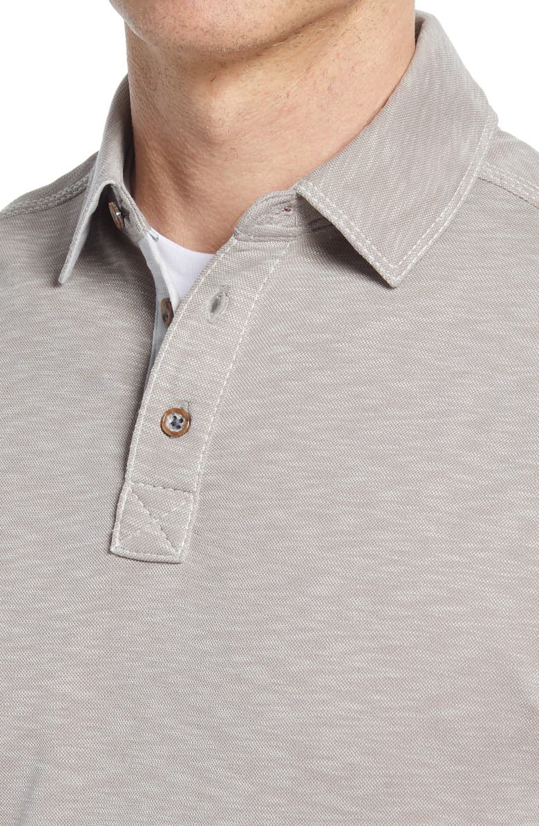 Johnston & Murphy Short Sleeve Slub Knit Polo, Alternate, color, Sand
