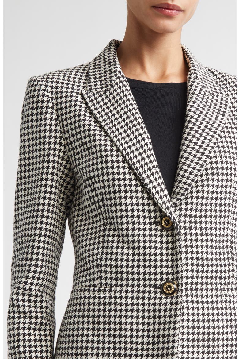 Vichy Houndstooth Cotton Blend Jacket, Alternate, color, BLACK/ ECRU