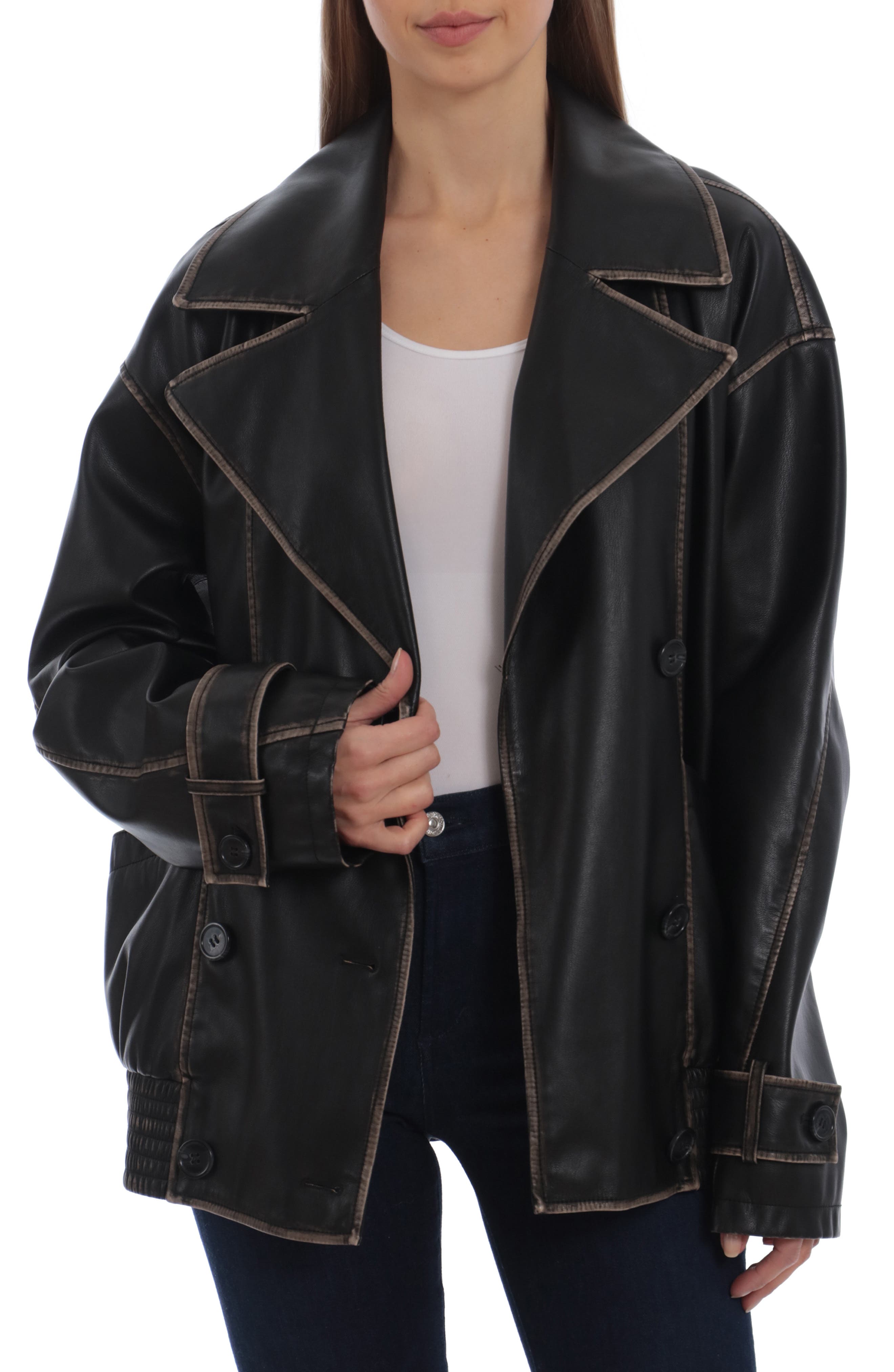 Avec Les Filles Oversized Faux Leather Jacket (Women) | Nordstromrack