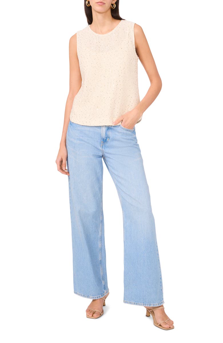 Vince Camuto Sequin Sweater Tank, Alternate, color, Almond