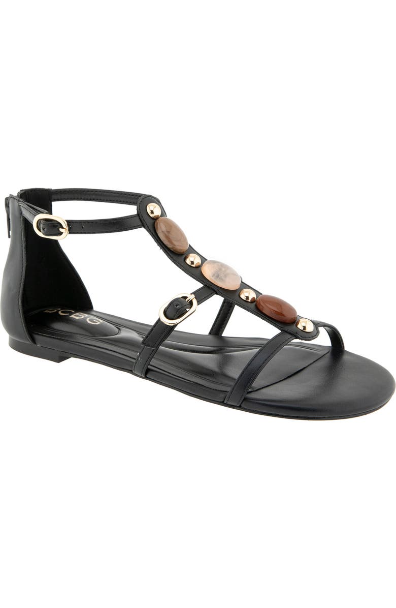 BCBGeneration Paulee T-Strap Sandal, Main, color, Black