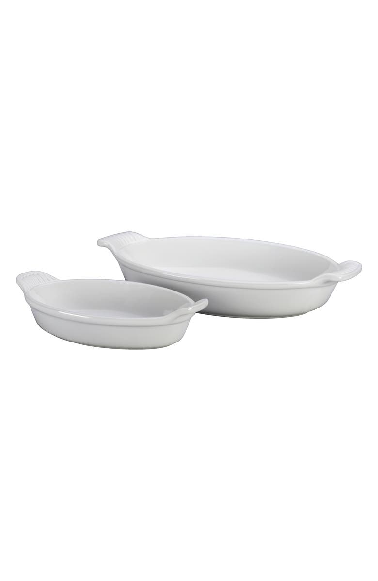 Le Creuset Heritage Set of 2 Oval Au Gratin Dishes, Main, color, 