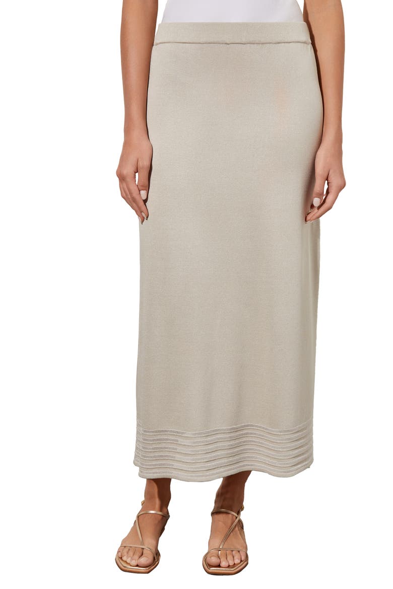 Stripe Hem A-Line Knit Skirt, Main, color, LIMESTONE