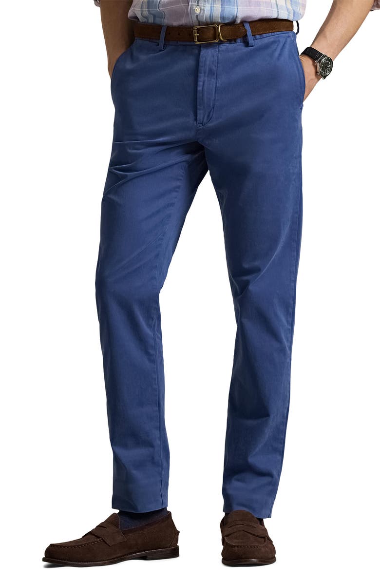 Polo Ralph Lauren Jarrett Slim Fit Sateen Pants, Main, color, Blue