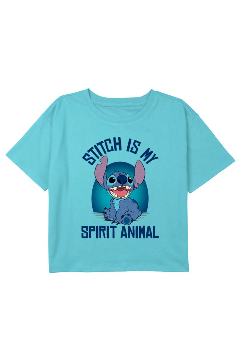 Girls' My Spirit Animal Graphic Cropped T-Shirt, Main, color, Blue