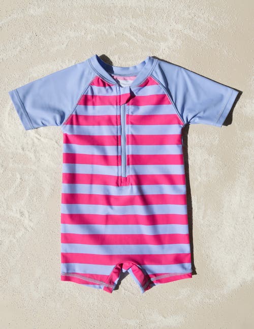 Leveret Baby One-piece Rashguard, Upf 50+ Sun Protection Swimwear In Blue