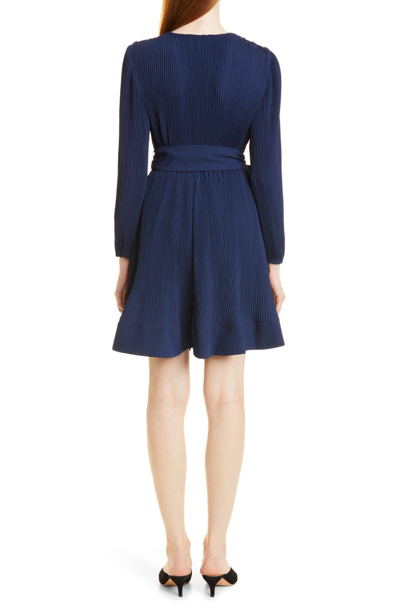 Milly Liv Long Sleeve Minidress, Alternate, color, Navy